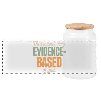 That Wasn't Evidence Based Medicine Lab Nerd Doctor - Panoramic Cookie Jar with Wooden Lid - white - Front