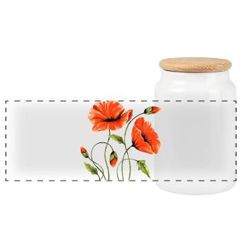 Blumen - Panorama Keksdose mit Holzdeckel - Weiß - Vorne