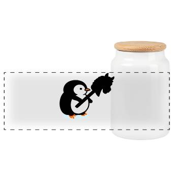 Hobby Horsing Kinder Pinguin - Panorama Keksdose mit Holzdeckel - Weiß - Vorne