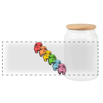 INCLUSION DOGS DIVERSITY - Panoramic Cookie Jar with Wooden Lid - white - Front