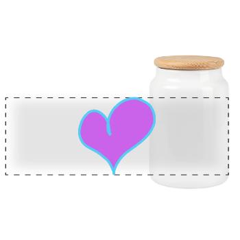 Herz Valentin Liebe Freundin Freund - Panorama Keksdose mit Holzdeckel - Weiß - Vorne
