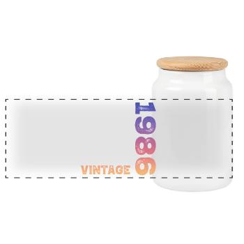 Millésime 1986 - Boîte à biscuits avec couvercle en bois - blanc - Devant
