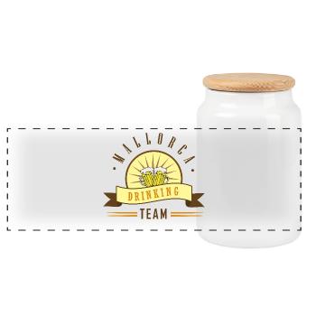 Motif du logo de l’équipe des buveurs de bière - Boîte à biscuits avec couvercle en bois - blanc - Devant