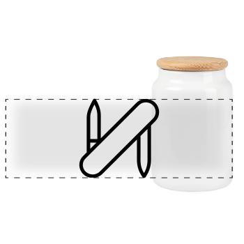 Swiss Army knife - Panoramic Cookie Jar with Wooden Lid - white - Front