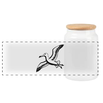 Albatros de Nouvelle-Zélande - Boîte à biscuits avec couvercle en bois - blanc - Devant