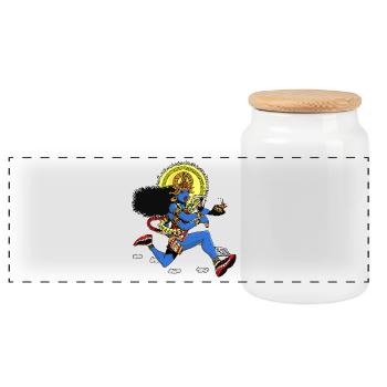 Kali runner - Boîte à biscuits avec couvercle en bois - blanc - Devant