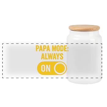 Dad Fashion: Always On Design - Panoramic Cookie Jar with Wooden Lid - white - Front