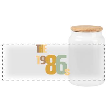 Vintage Année 1986 Anniversaire 40 ans Idée Cadeau - Boîte à biscuits avec couvercle en bois - blanc - Devant