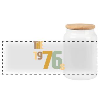 Vintage Année 1976 Anniversaire 50 ans Idée Cadeau - Boîte à biscuits avec couvercle en bois - blanc - Devant