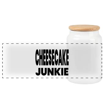 Cheesecake - Panoramic Cookie Jar with Wooden Lid - white - Front