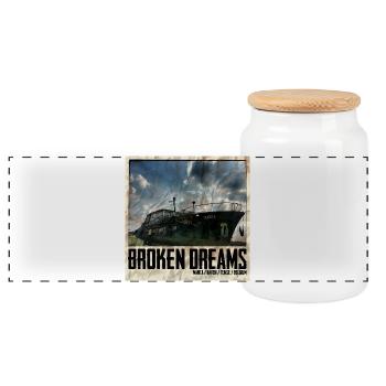 Broken Dreams Boat Art Belgium - Panorama Keksdose mit Holzdeckel - Weiß - Vorne