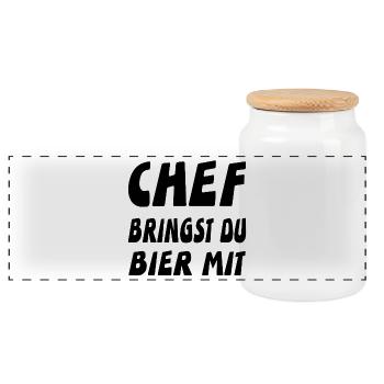 Chef - Panorama Keksdose mit Holzdeckel - Weiß - Vorne