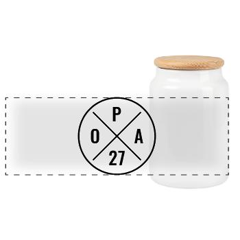 Grandpa 2027 - Baby Announcement - Offspring - Grandpa 27 - Panoramic Cookie Jar with Wooden Lid - white - Front