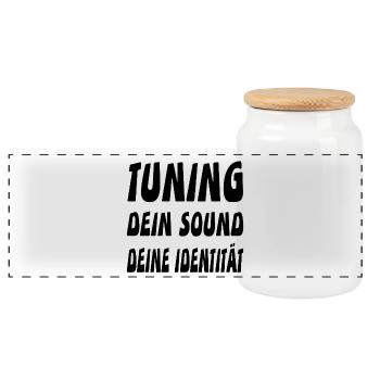 Tuning - Panorama Keksdose mit Holzdeckel - Weiß - Vorne