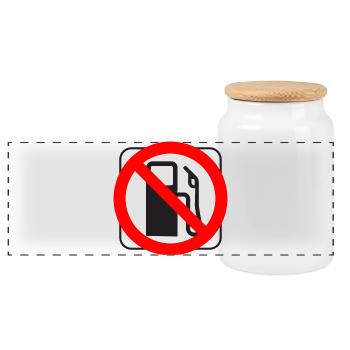 Stop Sign Fuel Pump Gasoline Diesel Prices - Panoramic Cookie Jar with Wooden Lid - white - Front