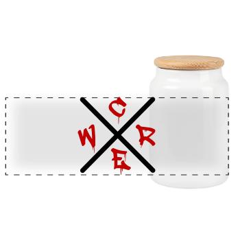 Graffiti GREW  - Panorama Keksdose mit Holzdeckel - Weiß - Vorne
