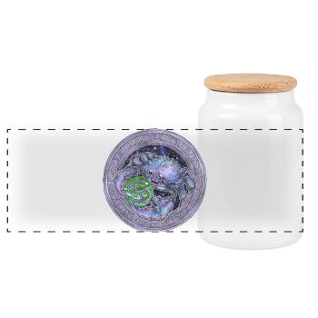 Zodiac Sign Sternzeichen Krebs Cancer Geschenk - Panorama Keksdose mit Holzdeckel - Weiß - Vorne