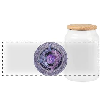 Zodiac Sign Sternzeichen Fische Pisces Geschenk - Panorama Keksdose mit Holzdeckel - Weiß - Vorne