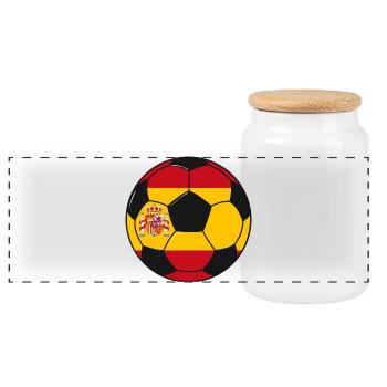 Football_team_Spain - Boîte à biscuits avec couvercle en bois - blanc - Devant