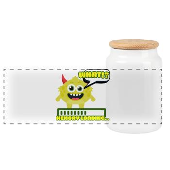 Méme de Monstre qui Charge la Mémoire - Boîte à biscuits avec couvercle en bois - blanc - Devant