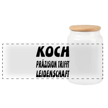 Koch - Panorama Keksdose mit Holzdeckel - Weiß - Vorne
