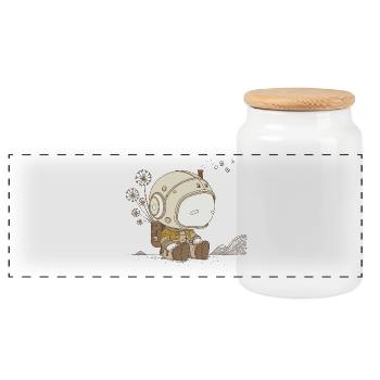 Astro-sad - Boîte à biscuits avec couvercle en bois - blanc - Devant