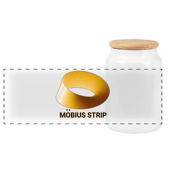Ruban de Möbius Doré - Boîte à biscuits avec couvercle en bois - blanc - Devant