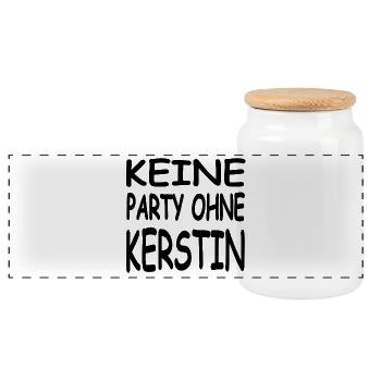 Kerstin - Panorama Keksdose mit Holzdeckel - Weiß - Vorne