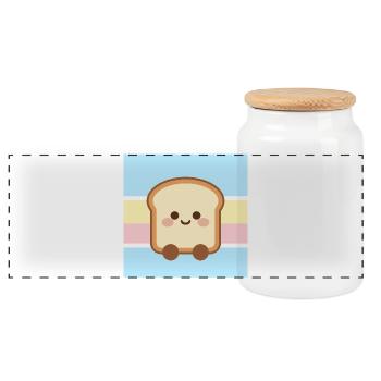 Cute Sandwich Cartoon Shirt – Pastel Streetwear - Panoramic Cookie Jar with Wooden Lid - white - Front
