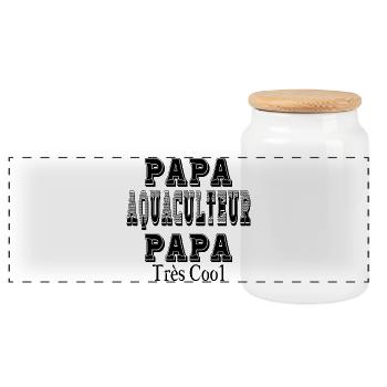 Papa Aquaculteur Papa Très Cool - Boîte à biscuits avec couvercle en bois - blanc - Devant