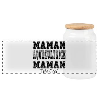 Maman Aquacultrice Maman Très Cool - Boîte à biscuits avec couvercle en bois - blanc - Devant