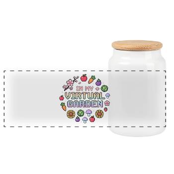 In my Virtual Garden - Cozy Gamer T-Shirt - Panoramic Cookie Jar with Wooden Lid - white - Front