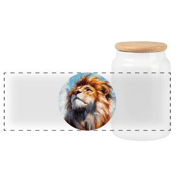 Design de Lion - Panorama Keksdose mit Holzdeckel - Weiß - Vorne
