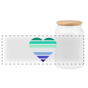 Drapeau de la fierté Cœur · Gay - Boîte à biscuits avec couvercle en bois - blanc - Devant