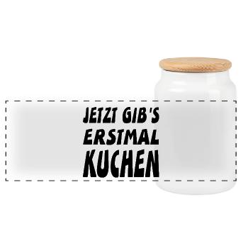 Kuchen - Panorama Keksdose mit Holzdeckel - Weiß - Vorne