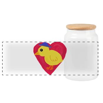 Enfant enfant à motif de cœur - Boîte à biscuits avec couvercle en bois - blanc - Devant