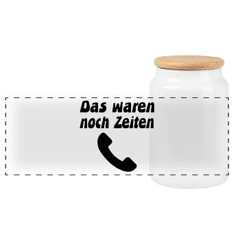 Telefon - Panorama Keksdose mit Holzdeckel - Weiß - Vorne