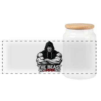 Beast Awakens Hooded Power - Panoramic Cookie Jar with Wooden Lid - white - Front