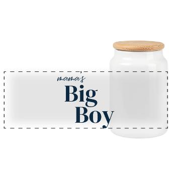 Le grand garçon de maman - Boîte à biscuits avec couvercle en bois - blanc - Devant
