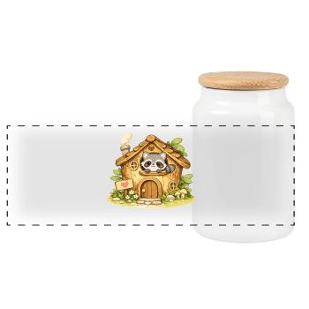 Raton laveur Waldhaus câlin - Boîte à biscuits avec couvercle en bois - blanc - Devant