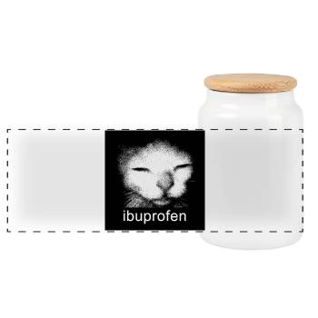 Ibuprofen Cat Shirt | Dark Humor Meme Aesthetic Te - Panorama Keksdose mit Holzdeckel - Weiß - Vorne