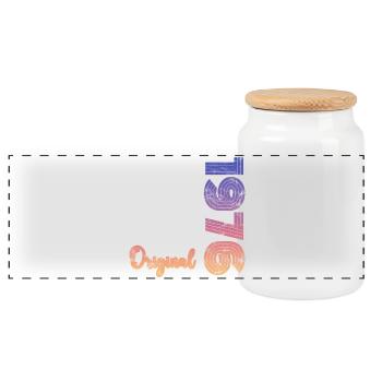 Millésime 1976 - Boîte à biscuits avec couvercle en bois - blanc - Devant
