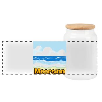 MEERSINN – BEACH, HOLIDAY & SUN VIBES! 🏖️ - Panoramic Cookie Jar with Wooden Lid - white - Front