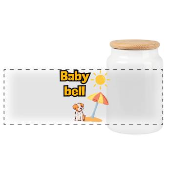 BABY BELL, MALLE BACHELORETTE PARTY FASHION ON! BOOZE HOLIDAY - Panoramic Cookie Jar with Wooden Lid - white - Front