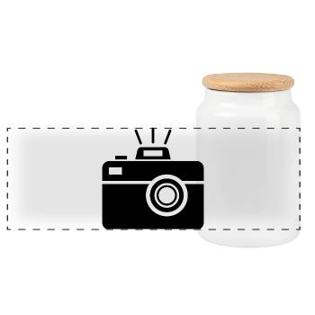 room - Panoramic Cookie Jar with Wooden Lid - white - Front