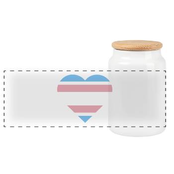 Pride Flag Heart · Transgender - Panorama Keksdose mit Holzdeckel - Weiß - Vorne