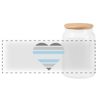 Pride Flag Heart · Demiboy - Panoramic Cookie Jar with Wooden Lid - white - Front