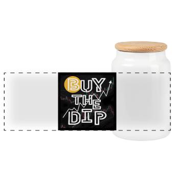Achetez le dip ! - Boîte à biscuits avec couvercle en bois - blanc - Devant
