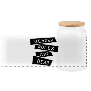 Gender Roles Are Dead Statement Freedom Saying - Panoramic Cookie Jar with Wooden Lid - white - Front