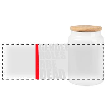 Gender Roles Are Dead Statement Freedom Saying - Panoramic Cookie Jar with Wooden Lid - white - Front